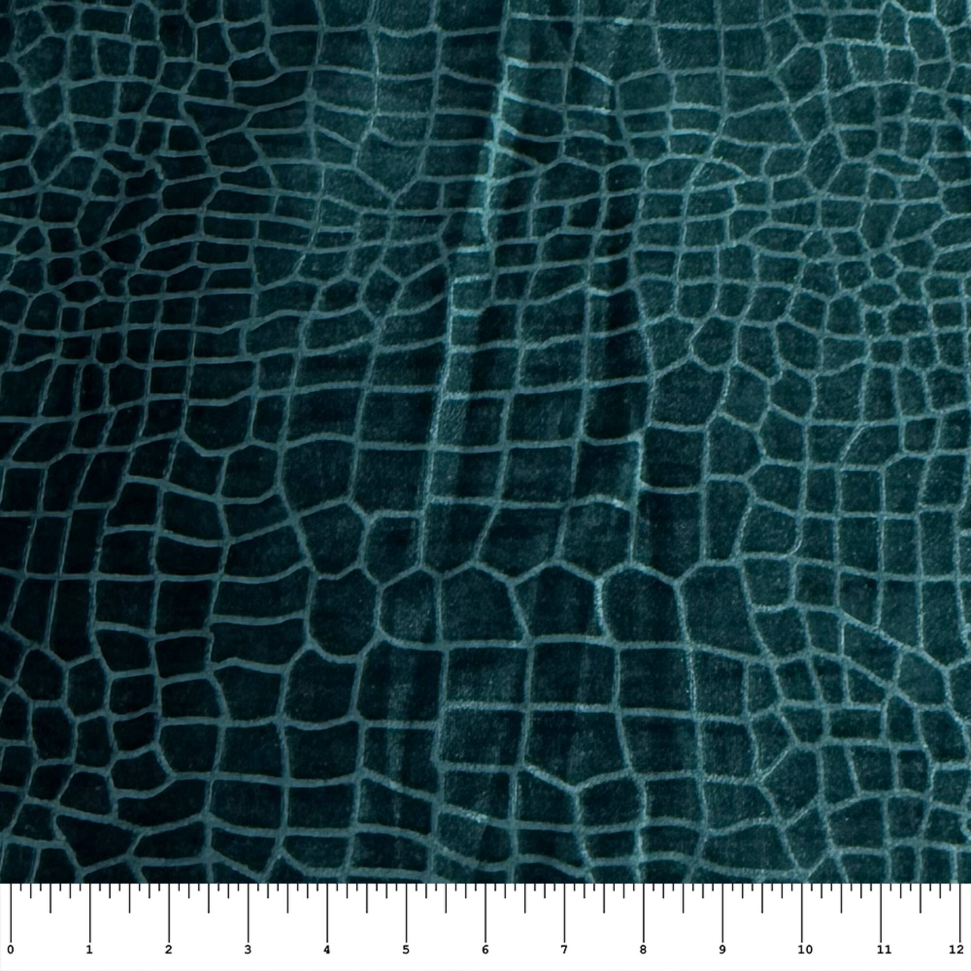 Feldman Green Reptile Velvet Fabric